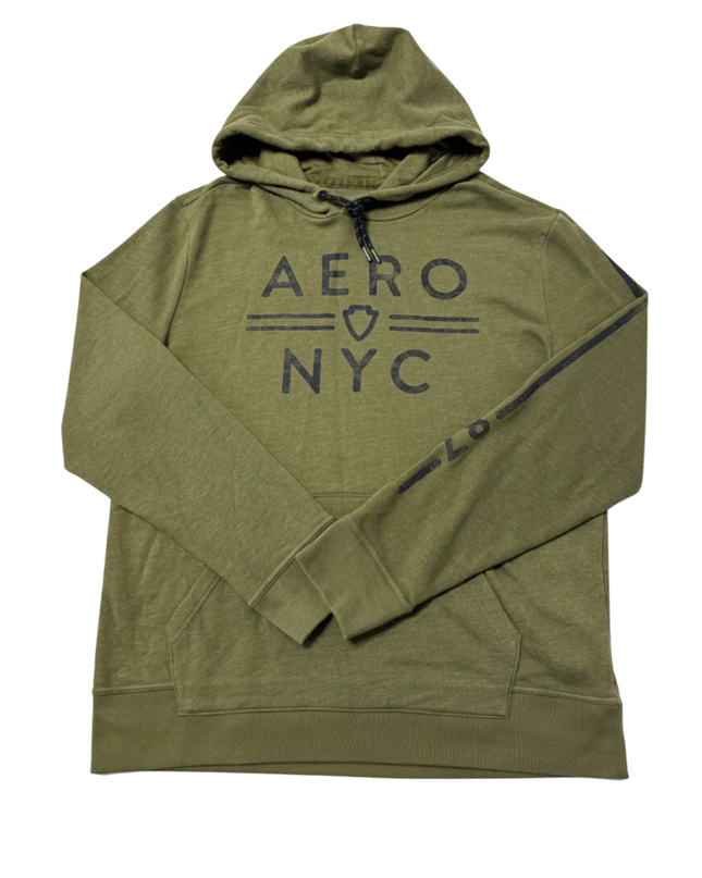 Aéropostale Olive Green Graphic Pullover Hoodie
