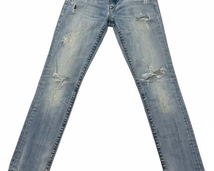 Miss Me Blue Distressed Wing Pocket Skinny Jeans