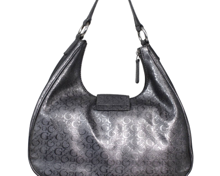 Guess Black Metallic Monogram Shoulder Bag