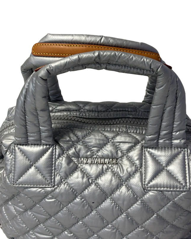 MZ Wallace Silver Quilted Metro Tote Bag