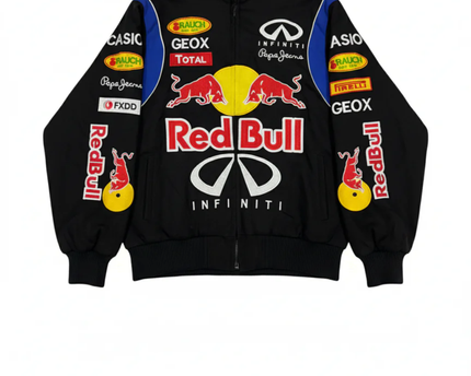 Reworked Black Red Bull Racing NASCAR Bomber Jacket