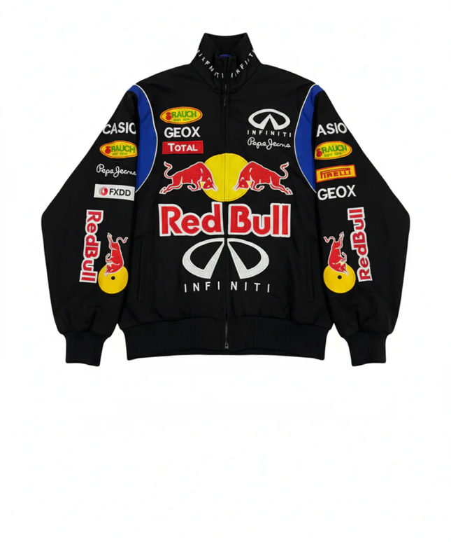 Reworked Black Red Bull Racing NASCAR Bomber Jacket