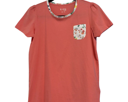 Tchibo Coral T-Shirt with Floral Print Accents