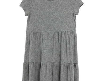 Forever 21 Grey Short Sleeve Tiered Mini Dress