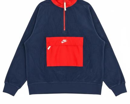 Nike Navy Fleece Half-Zip Pullover Sweatshirt