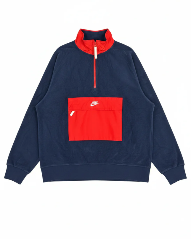 Nike Navy Fleece Half-Zip Pullover Sweatshirt