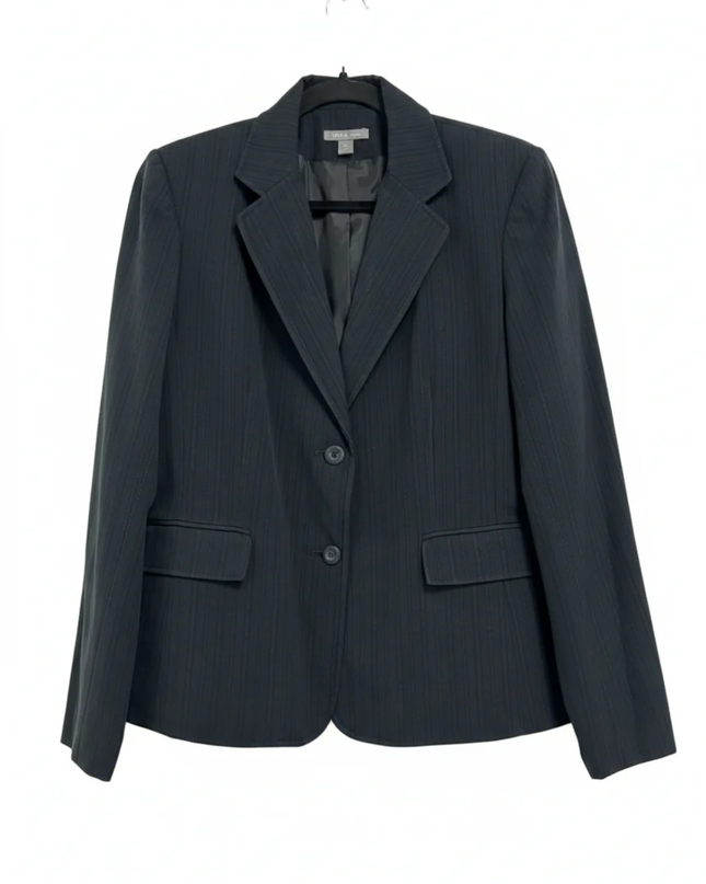 Apt. 9 Black Pinstripe Two-Button Blazer