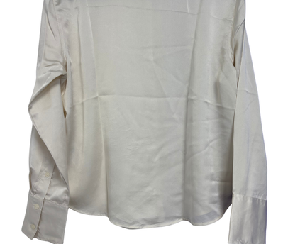 Abercrombie & Fitch Off-white Lustrous Satin Button-Down Blouse