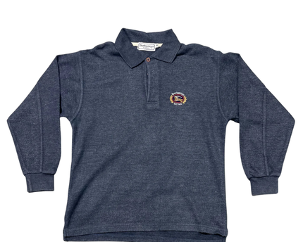 Burberrys Navy Blue Vintage Long Sleeve Polo Shirt
