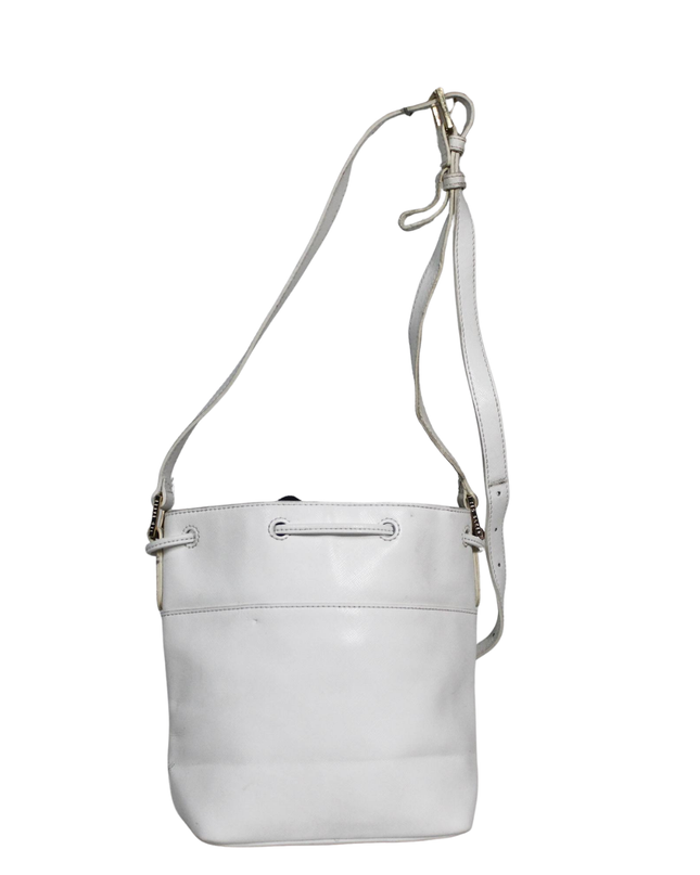 Ted Baker White Saffiano Leather Bucket Bag