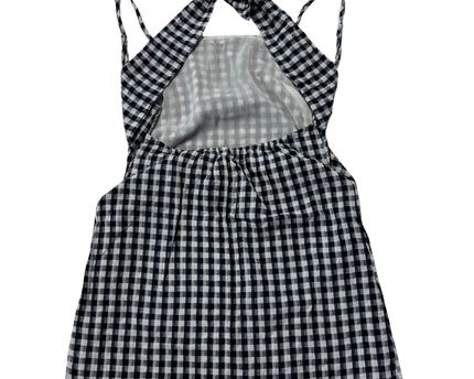 American Eagle Black and White Checkered Halter Neck Mini Dress
