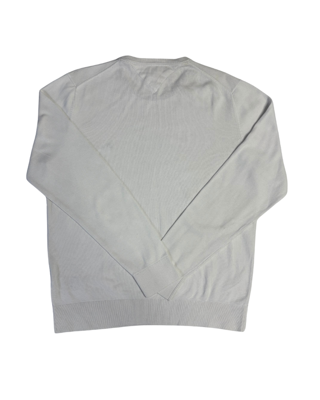 Tommy Hilfiger Men's White Premium Cotton Crewneck Sweater