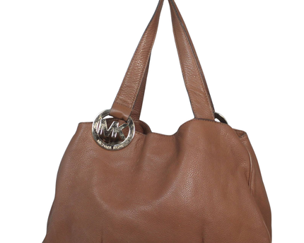 Michael Kors Brown Pebbled Leather Shoulder Bag