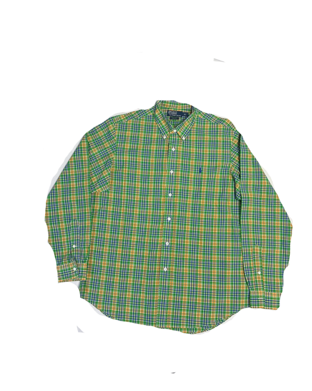 Polo by Ralph Lauren Green Plaid Custom Fit Shirt