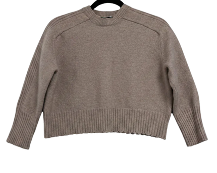 AllSaints Taupe Recycled Cashmere Blend Cropped Sweater