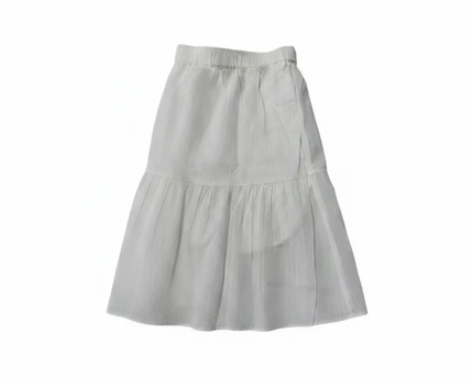UNIQLO White Tiered Cotton Maxi Skirt