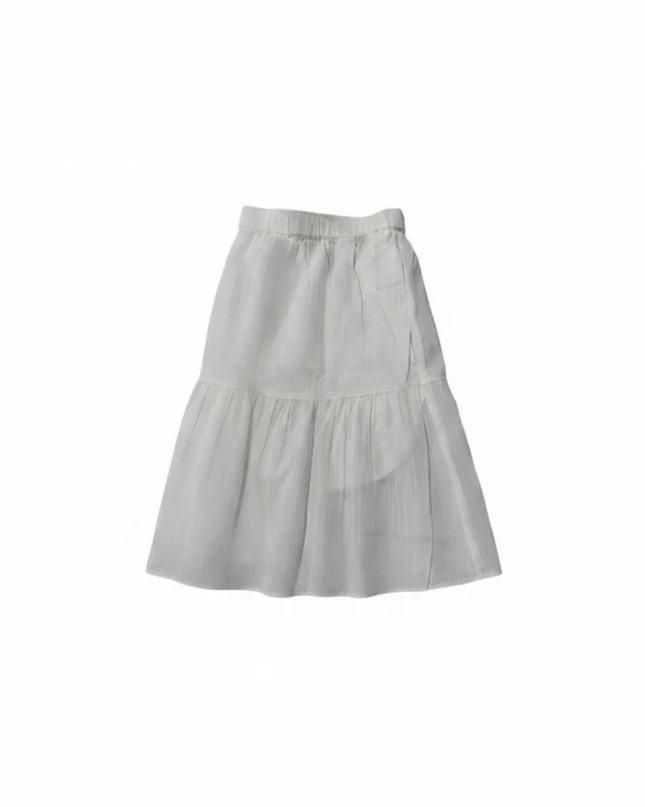 UNIQLO White Tiered Cotton Maxi Skirt