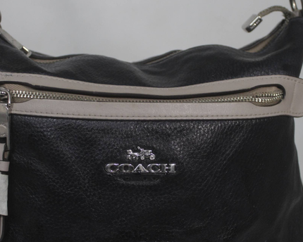 Coach Black Pebbled Leather Hobo Shoulder Bag
