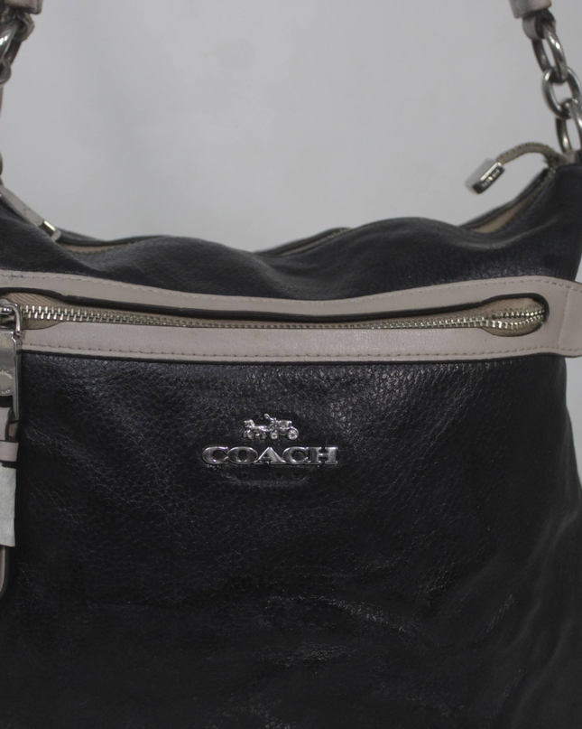 Coach Black Pebbled Leather Hobo Shoulder Bag