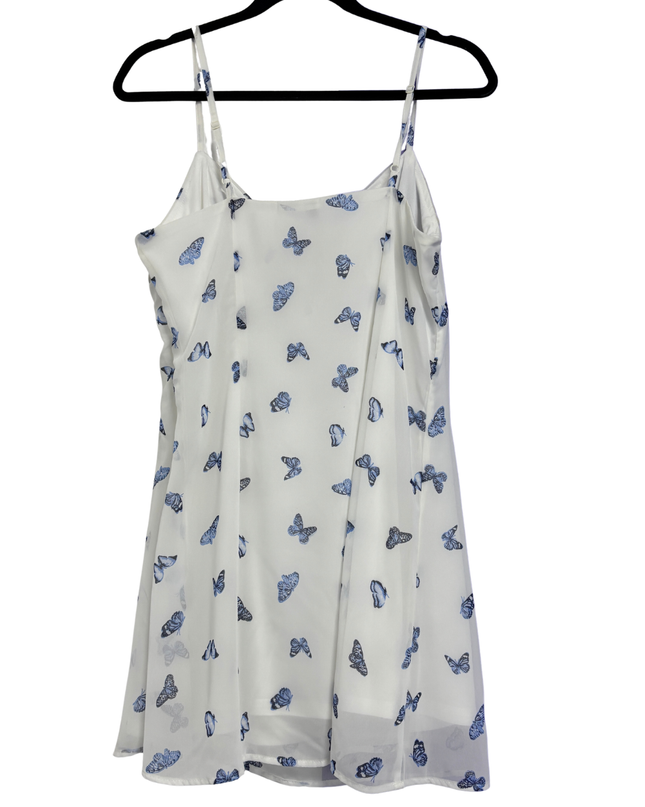 H&M DIVIDED White/Butterfly print Sleeveless Mini Dress