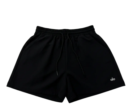Alo Black Relaxed Fit Drawstring Sports Shorts