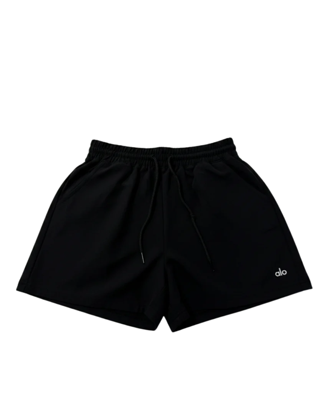 Alo Black Relaxed Fit Drawstring Sports Shorts