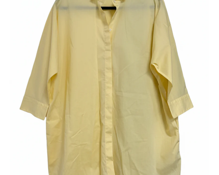 Uterqüe Yellow Oversized Cotton Blouse