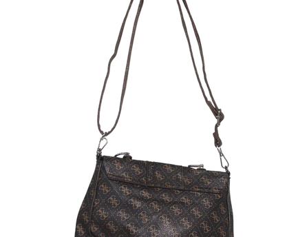 Guess Brown Signature Logo Crossbody Bag