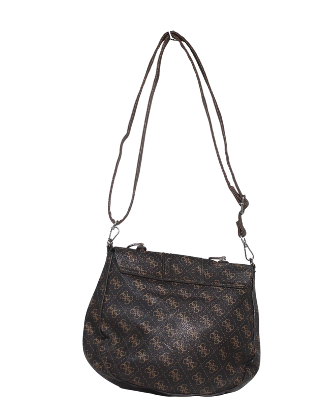 Guess Brown Signature Logo Crossbody Bag