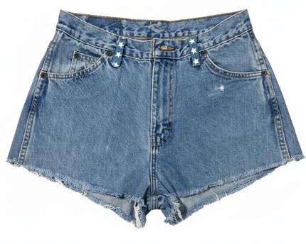 Dickies Blue Distressed Americana Heart Patch Denim Shorts