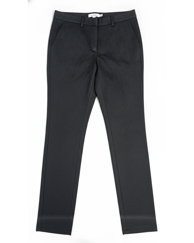 Calvin Klein Black Slim-Fit Straight Leg Dress Pants