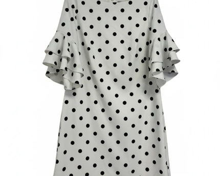 Lauren Ralph Lauren White Polka Dot Ruffle Sleeve Dress