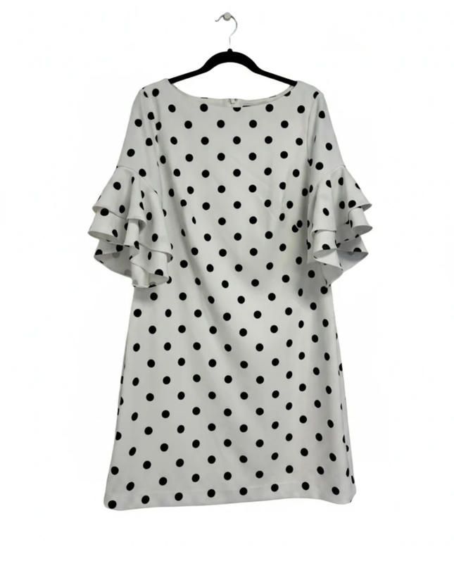 Lauren Ralph Lauren White Polka Dot Ruffle Sleeve Dress