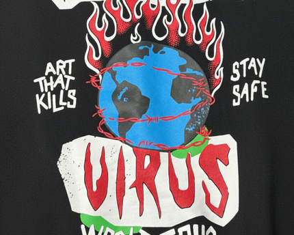 Gallery Dept. Black Corona Virus World Tour Graphic Hoodie