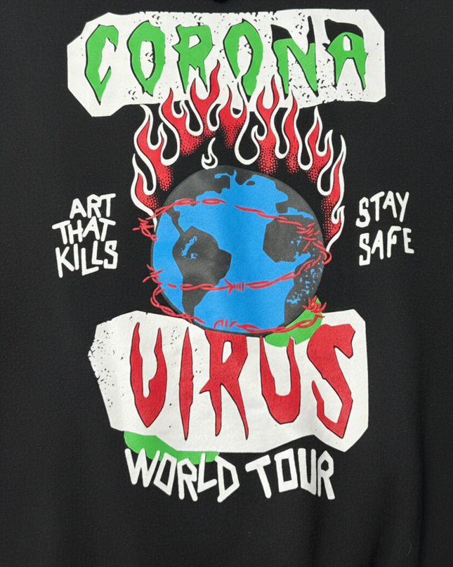 Gallery Dept. Black Corona Virus World Tour Graphic Hoodie