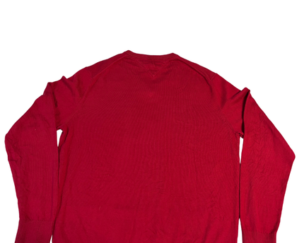 Tommy Hilfiger Red V-Neck Pima Cotton Cashmere Sweater