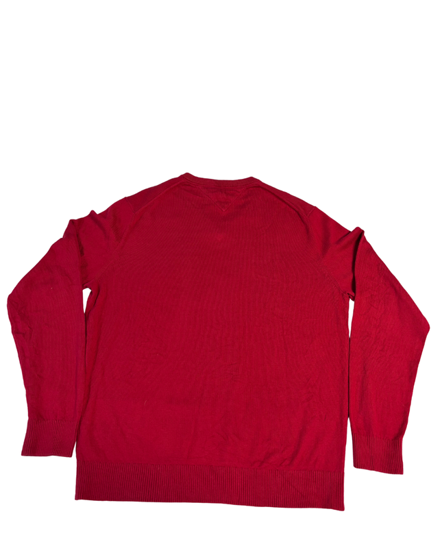 Tommy Hilfiger Red V-Neck Pima Cotton Cashmere Sweater
