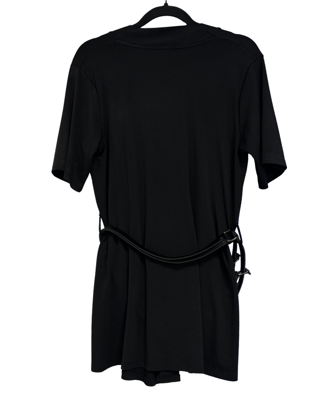 River Island Black V-Neck Belted Tunic Top