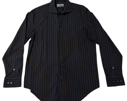 DKNY Brown Striped Slim Fit Long Sleeve Button Down Shirt