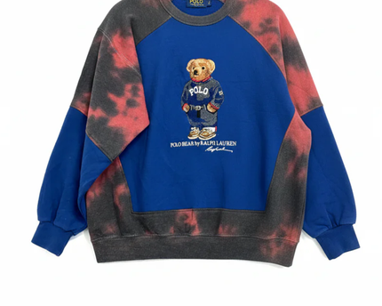 Reworked Ralph Lauren Multicolor Polo Bear Graphic Sweatshirt