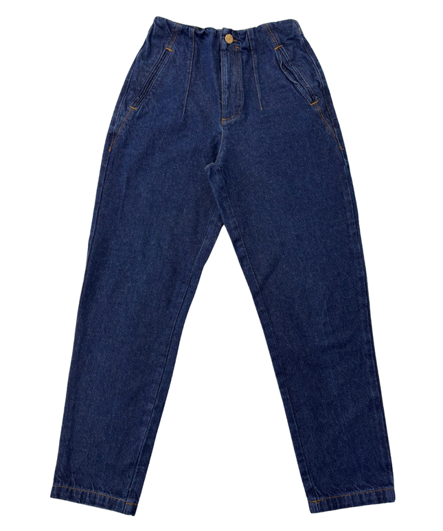 Zara Blue High-Waisted Tapered Jeans