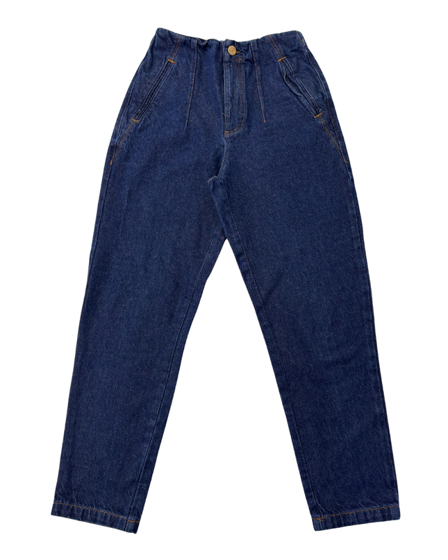 Zara Blue High-Waisted Tapered Jeans