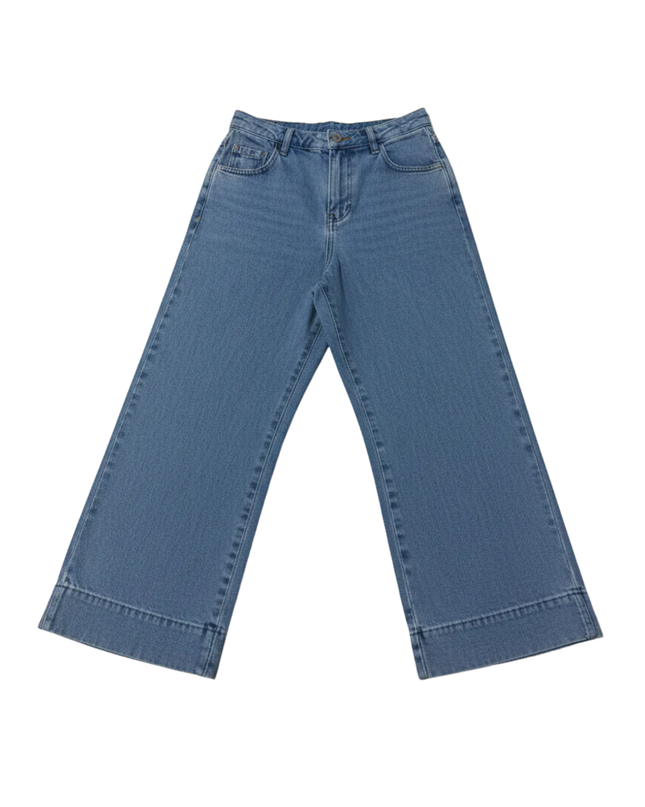 Riva Blue Wide Leg High Waisted Denim Jeans