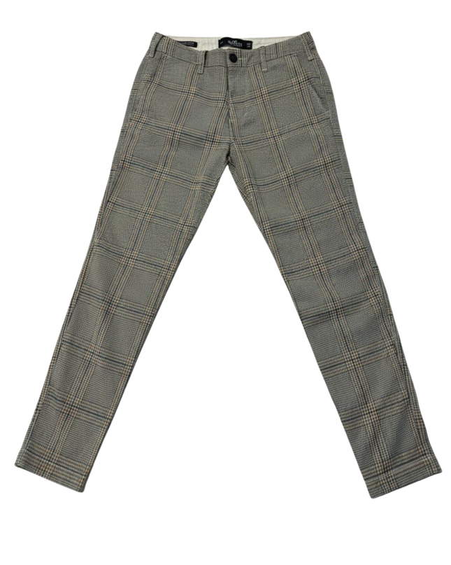 Hollister Grey Plaid Super Skinny Chino Pants