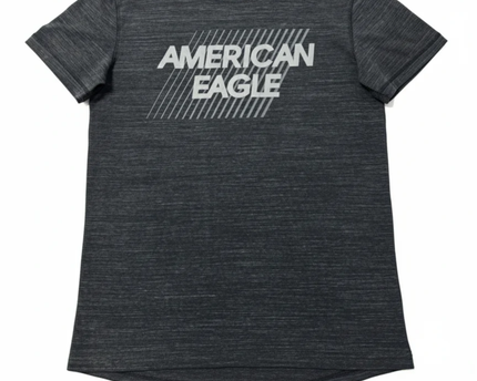 American Eagle Charcoal Grey Graphic Logo Tee