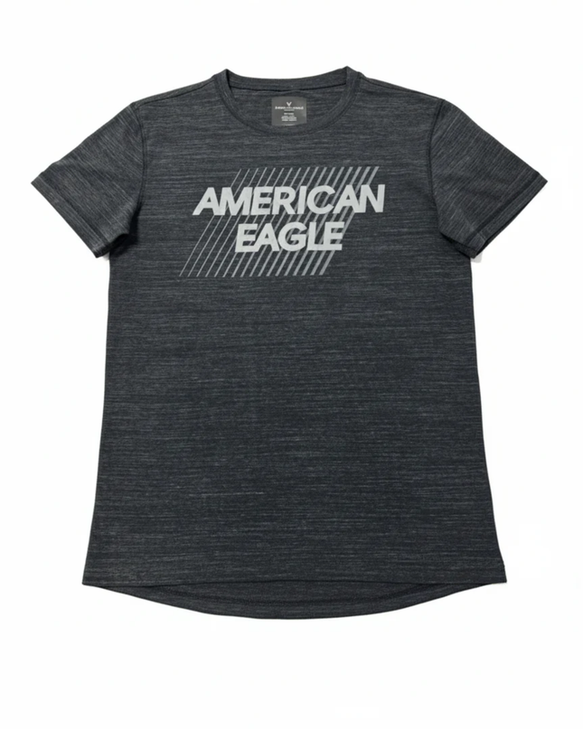American Eagle Charcoal Grey Graphic Logo Tee