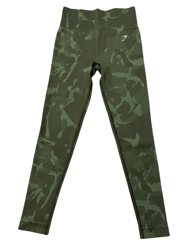 Gymshark Green Camo Seamless High-Waisted Leggings