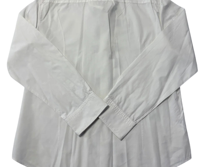 BOSS White Slim Fit Geometric Graphic Front Cotton Shirt