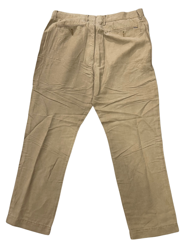Polo Ralph Lauren Khaki Straight Fit Linen Blend Pants