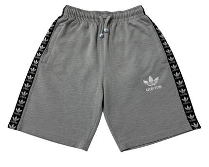 Adidas Grey Trefoil Taped Side Athletic Shorts